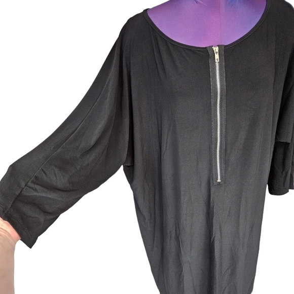 NWT Lane Bryant Black Slinky 1/2 Zip Casual Dress Size 22/24 Women's Plus - Picture 5 of 10